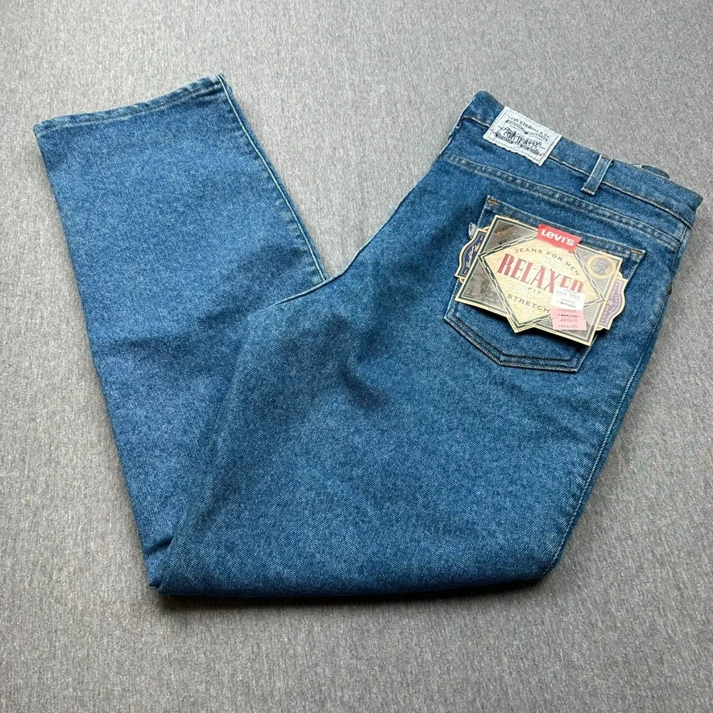 Levi's Silver Medal Relaxed Fit Stretch Jeans Mens 40x30 80s Medium Wash USA NEW
